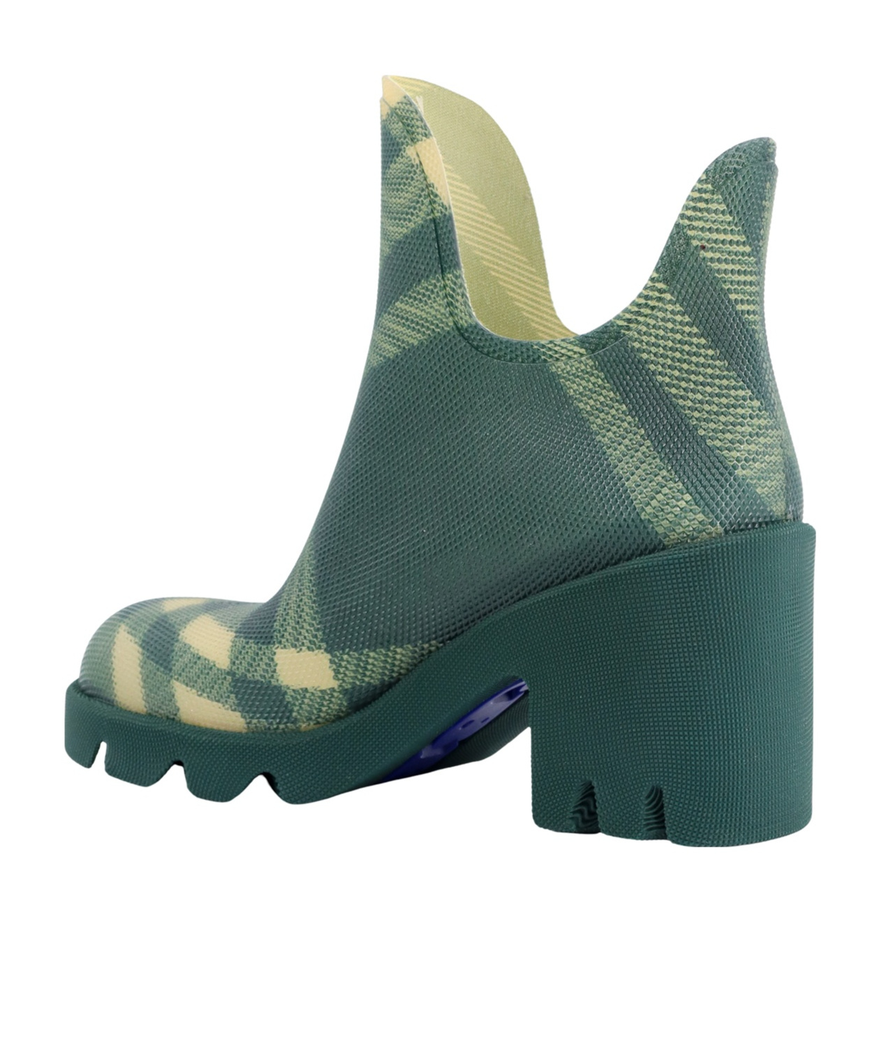 Burberry Checked Ankle Lug Boots In Green