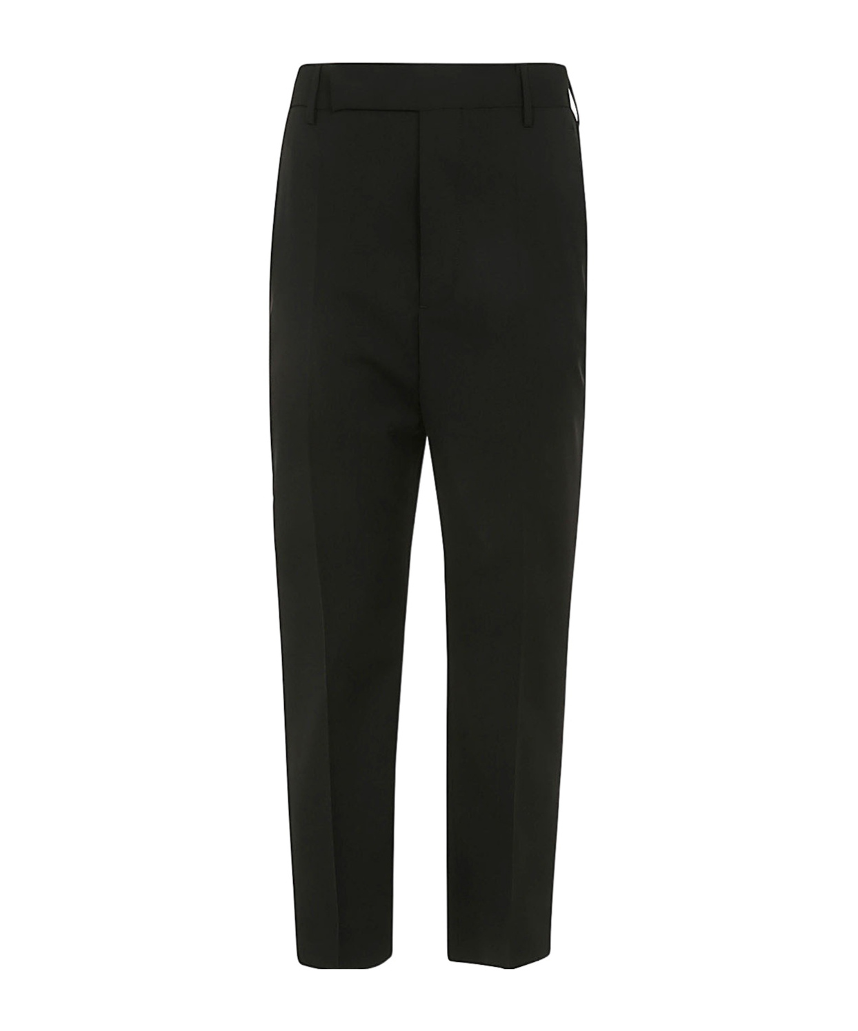 Rick Owens Pressed-creased Tapered Trousers In Black