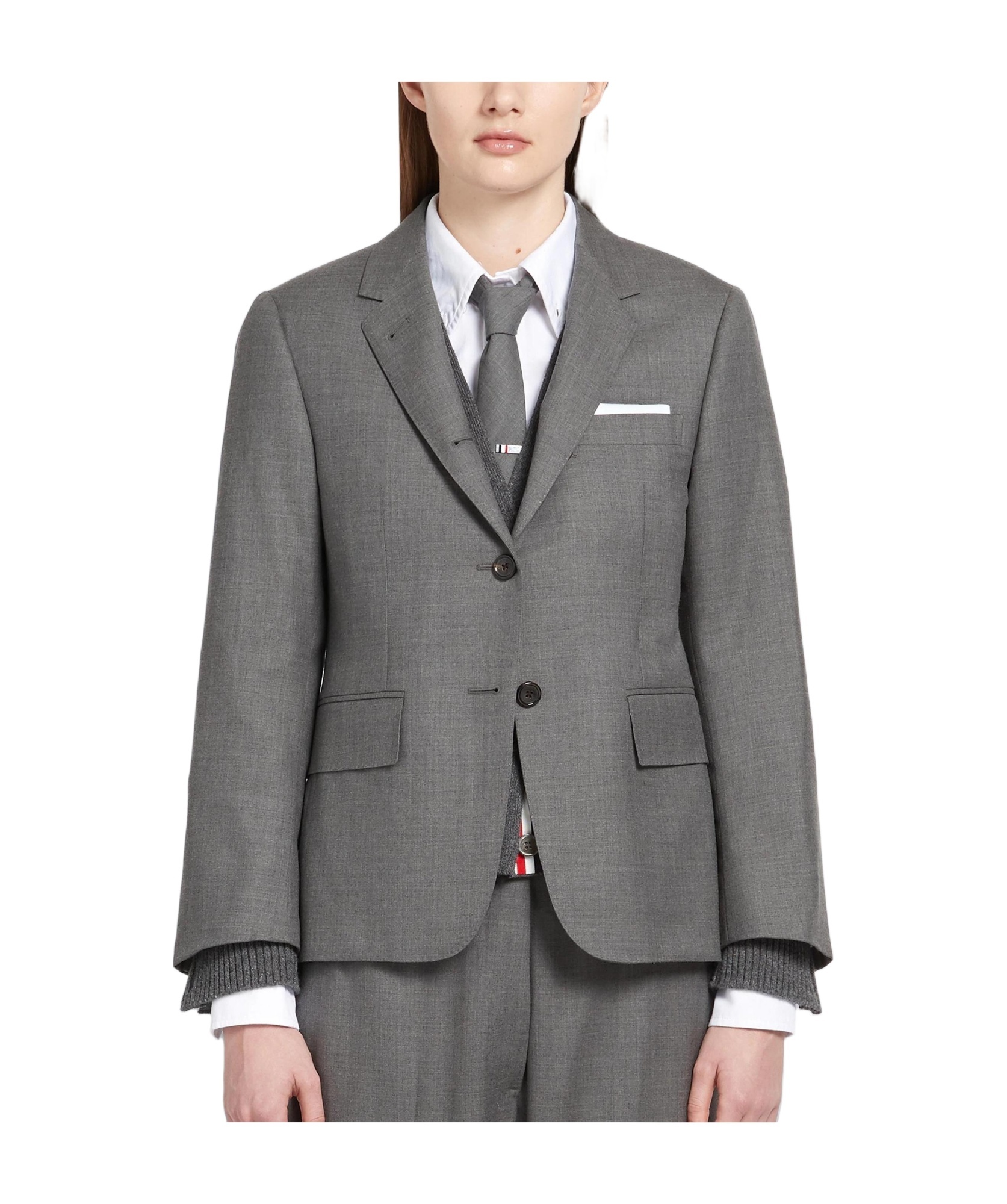 Thom Browne Classic Single Breasted Sport Coat In Medium Grey 2-ply Wool Fresco In Gray