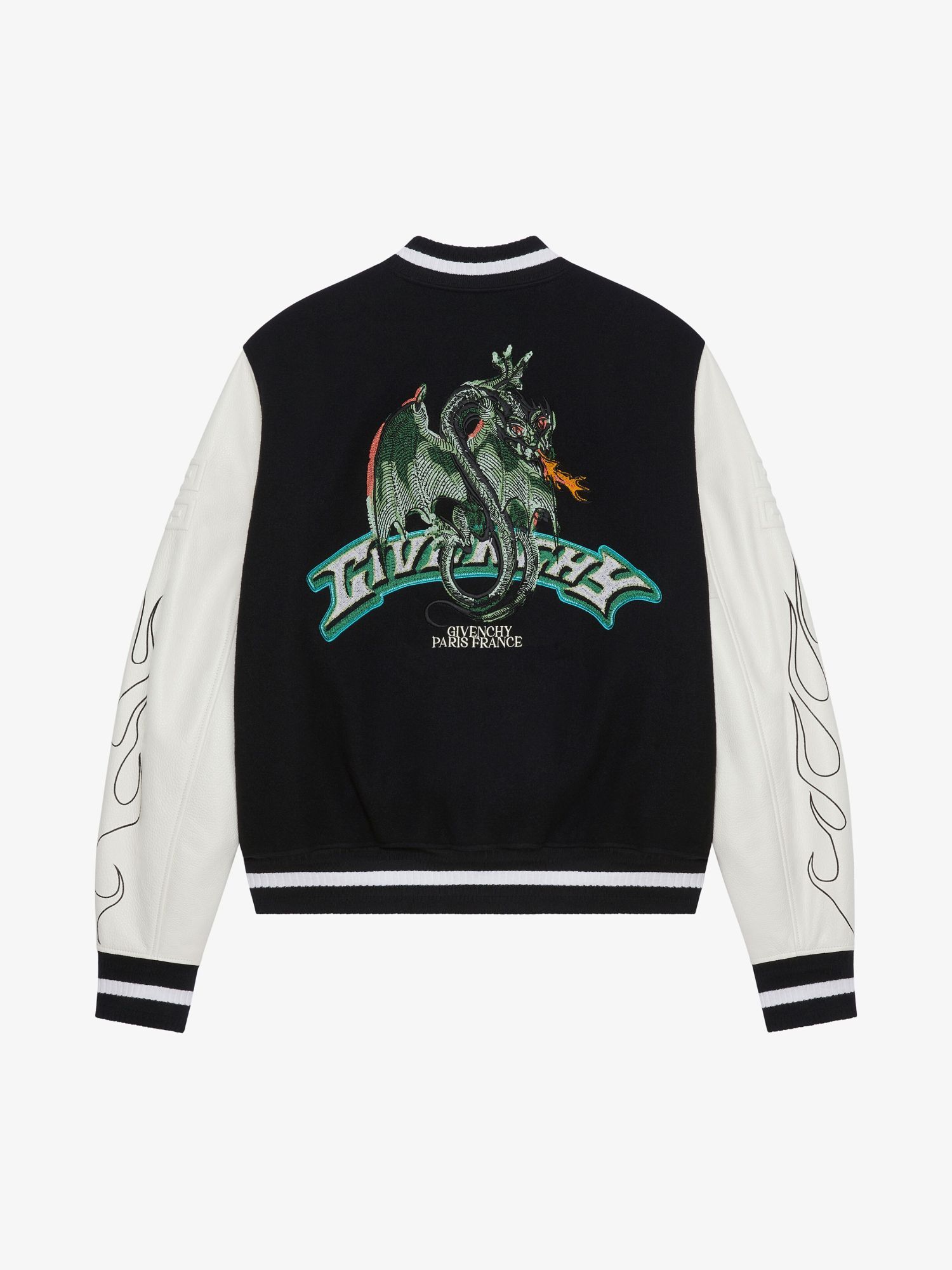 Givenchy Wool And Leather Bomber Jacket In Black