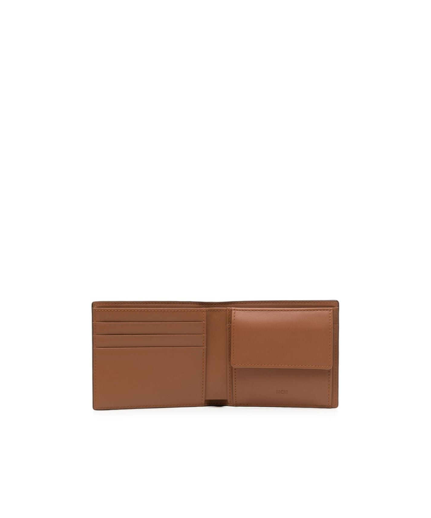 Mcm Logo Wallet In Brown