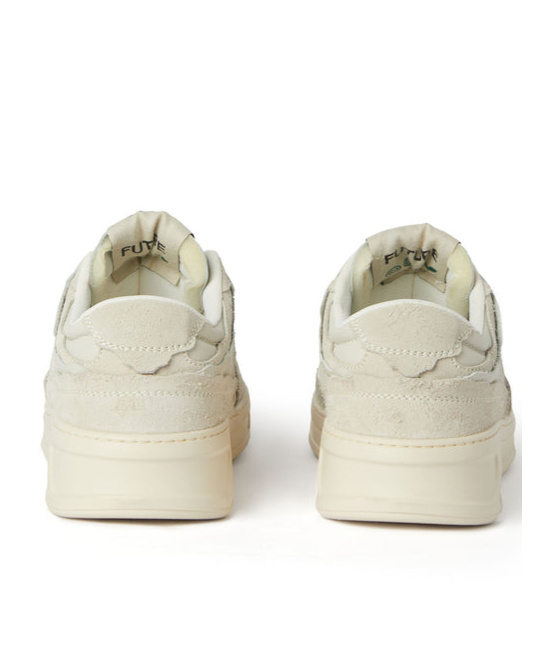 Msgm Fantastic Green Leather Sneakers In White