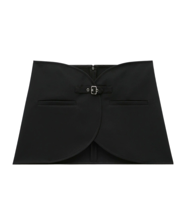 Courrèges Ellipse Buckled Mini Skirt - Women's - Polyester/acetate In Black
