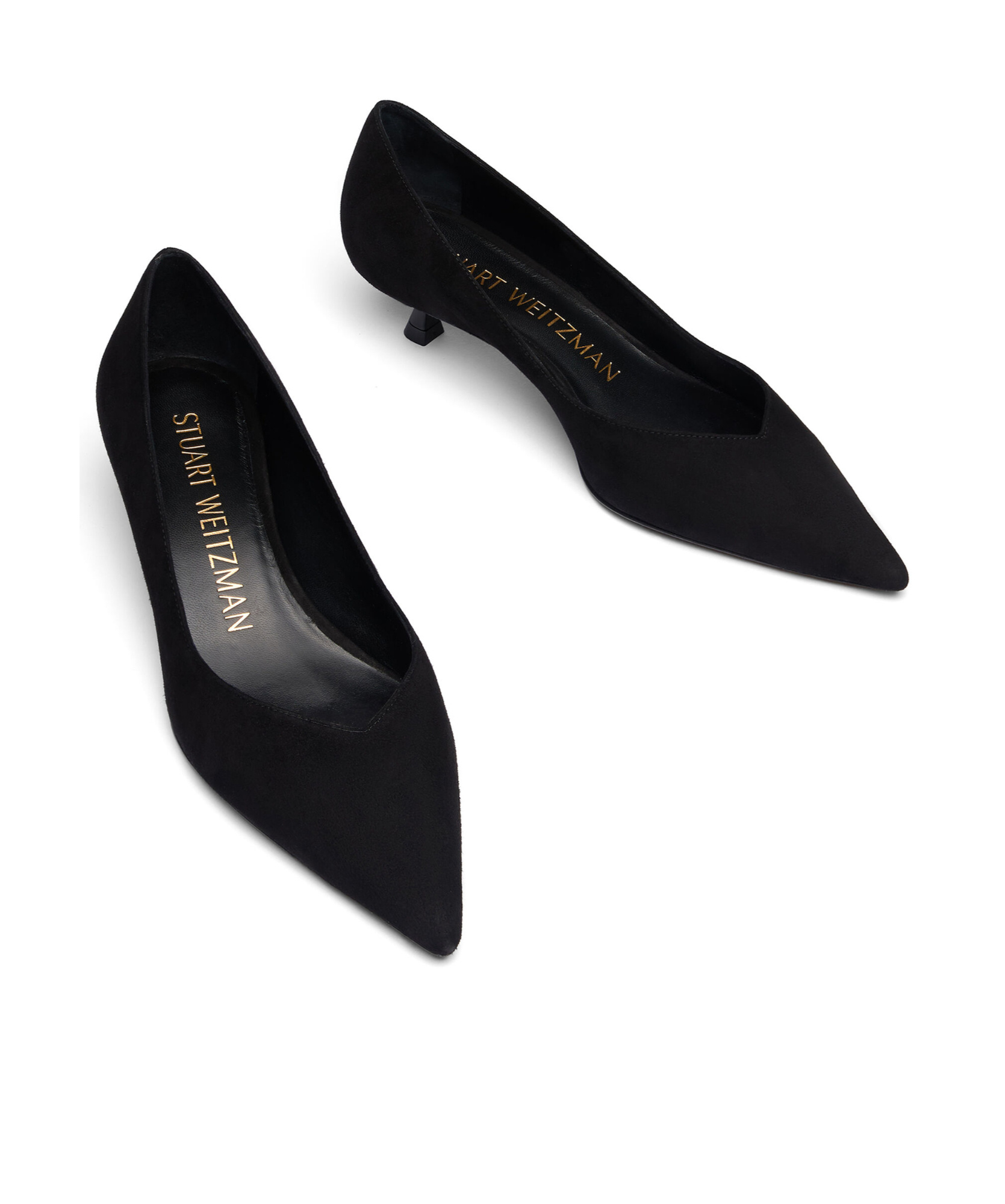 Stuart Weitzman 35mm Eva Suede Pumps In Black