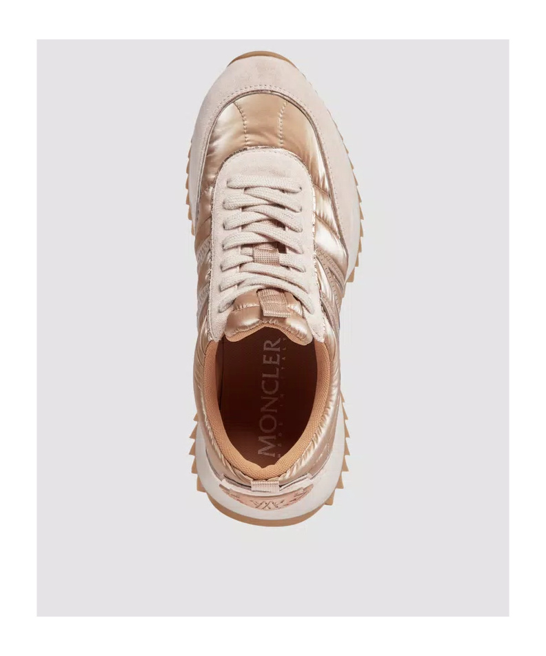 Moncler Pacey Metallic Runner Sneakers In Nude