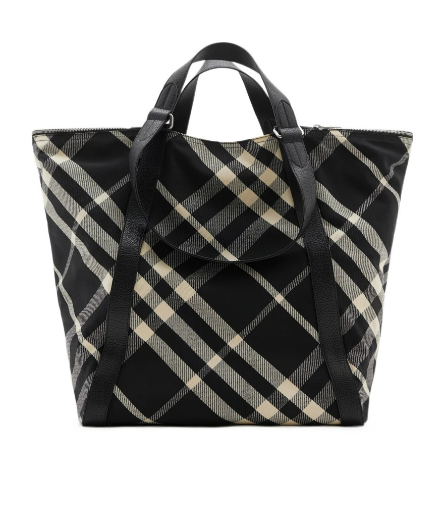 Burberry Festival Canvas Tote Bag In Black