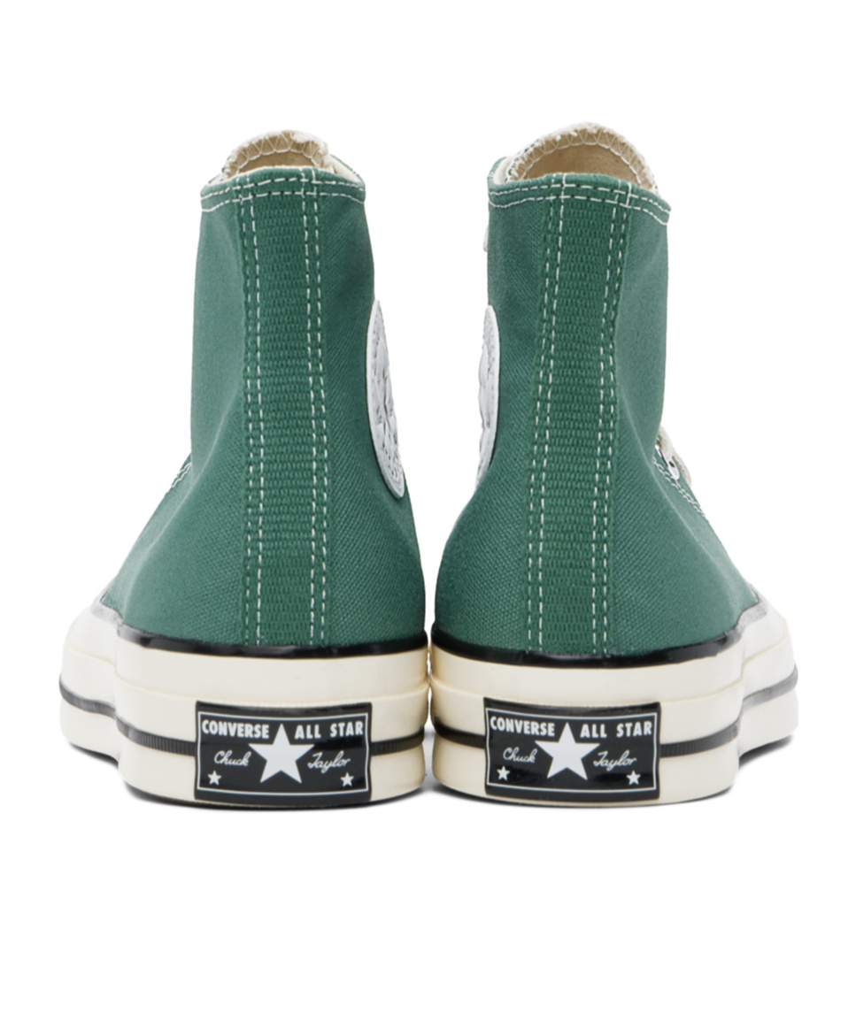 Converse Logo Decorated High-top Board Shoes In Green