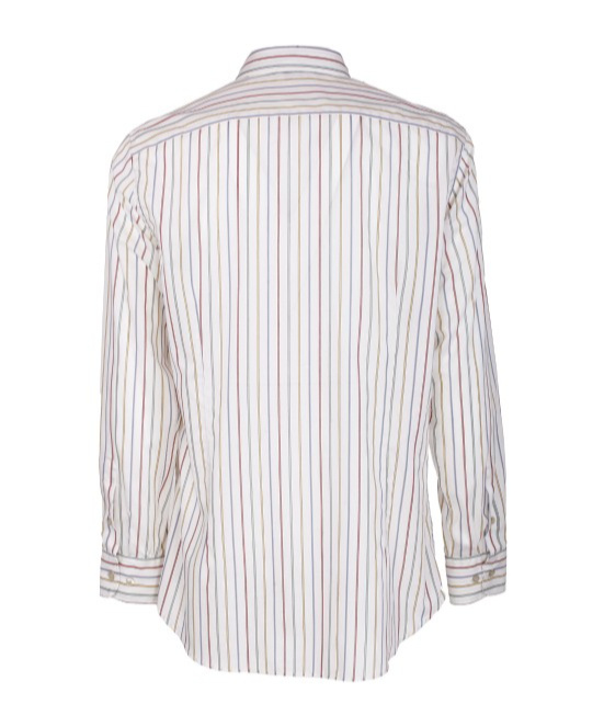 Etro Pegaso Embroidered Striped Shirt In White