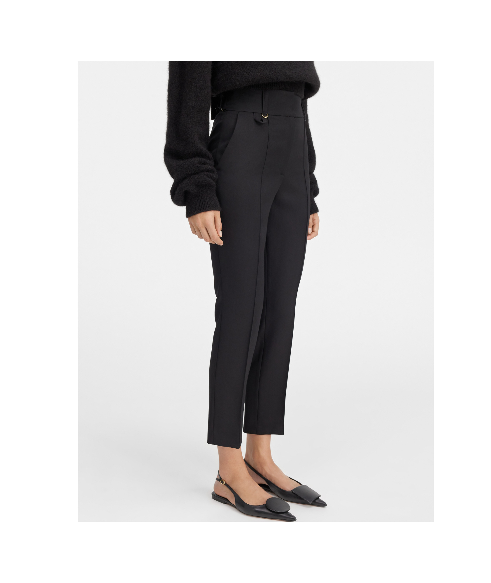 Jacquemus High-waisted Casual Pants In Black
