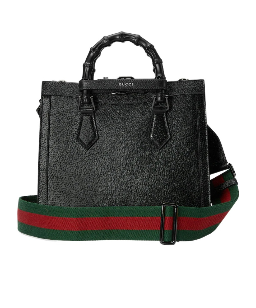 Gucci Diana Small Leather Tote Bag In Black