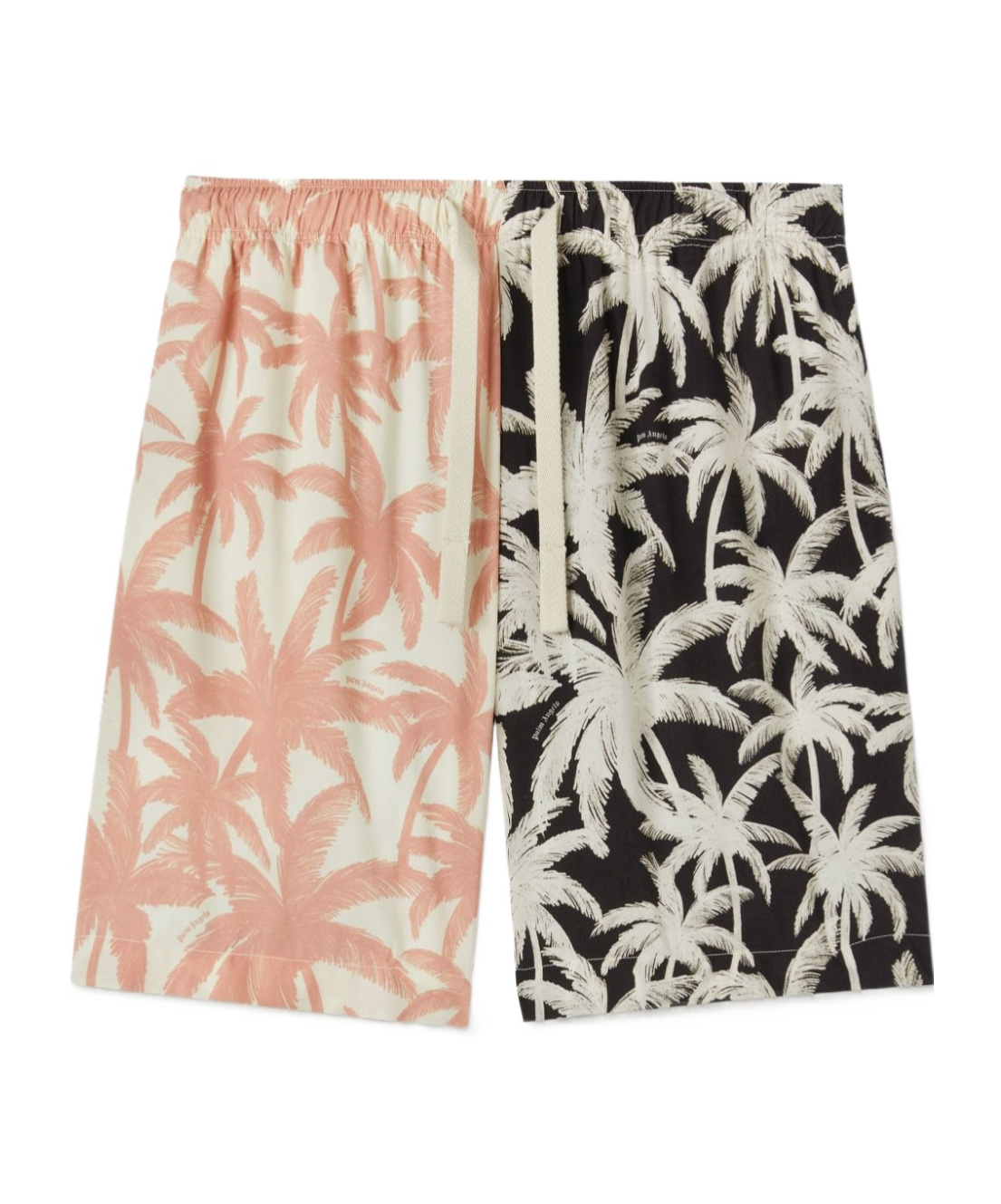 Palm Angels Patchwork Palms Shorts In Nude