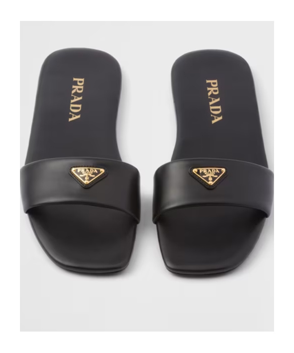 PRADA LEATHER SLIDES