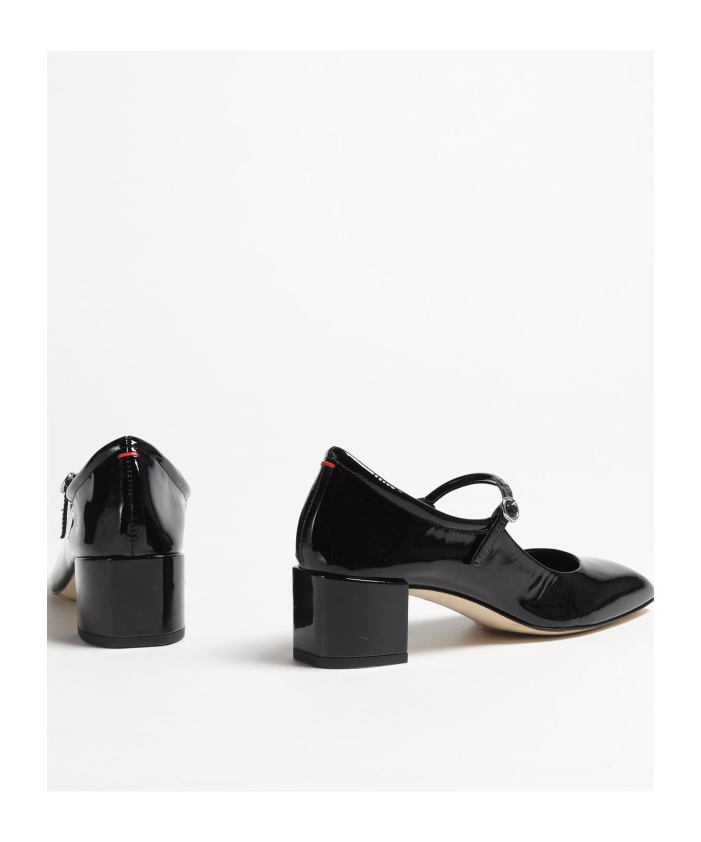 Aeyde Square Toe Leather Block Heel Pumps In Black