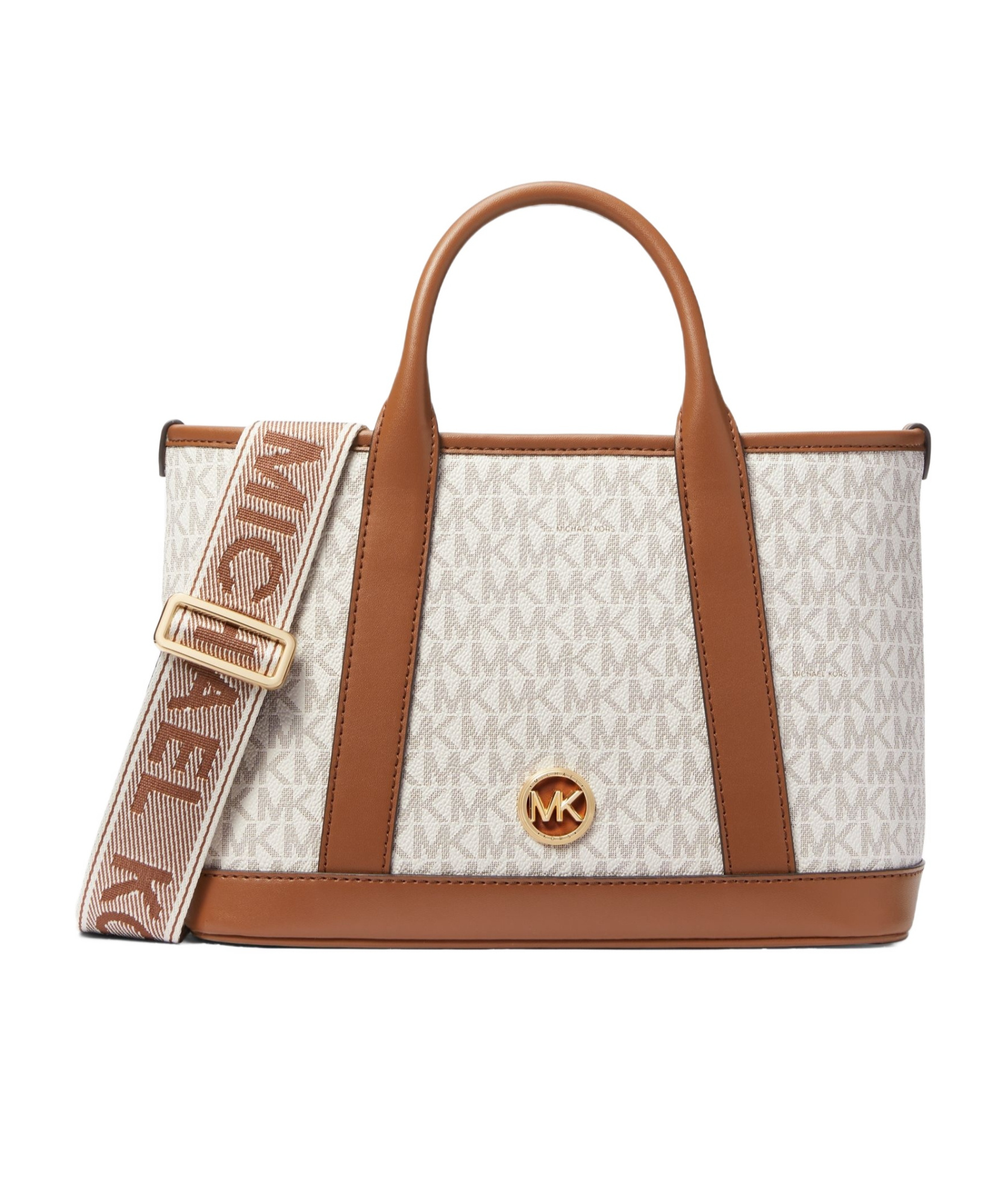 Michael Michael Kors Small Luisa Monogram Satchel Bag In Brown