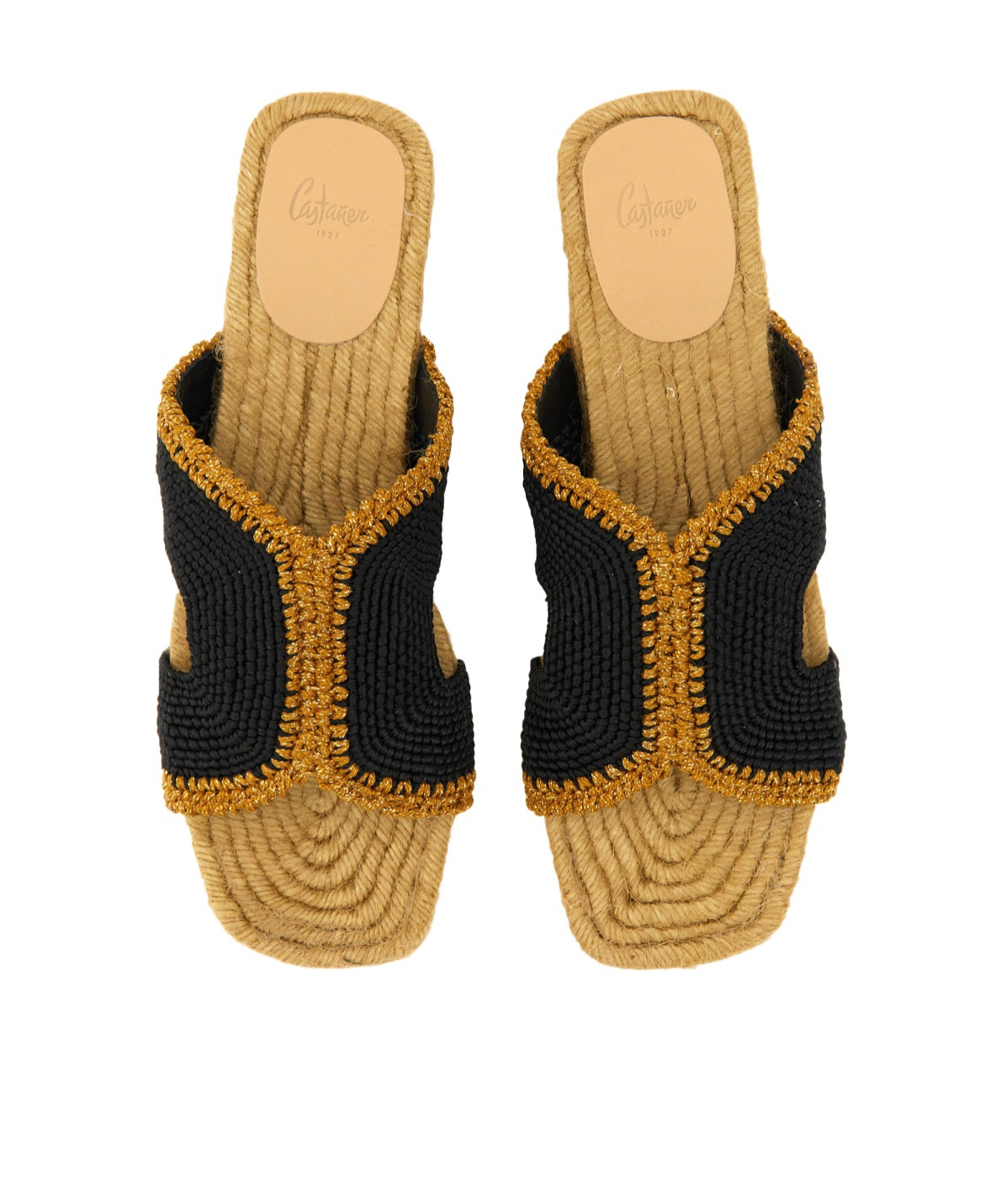 Castaã±er Braided Sole Espadrilles Open Toe In Black