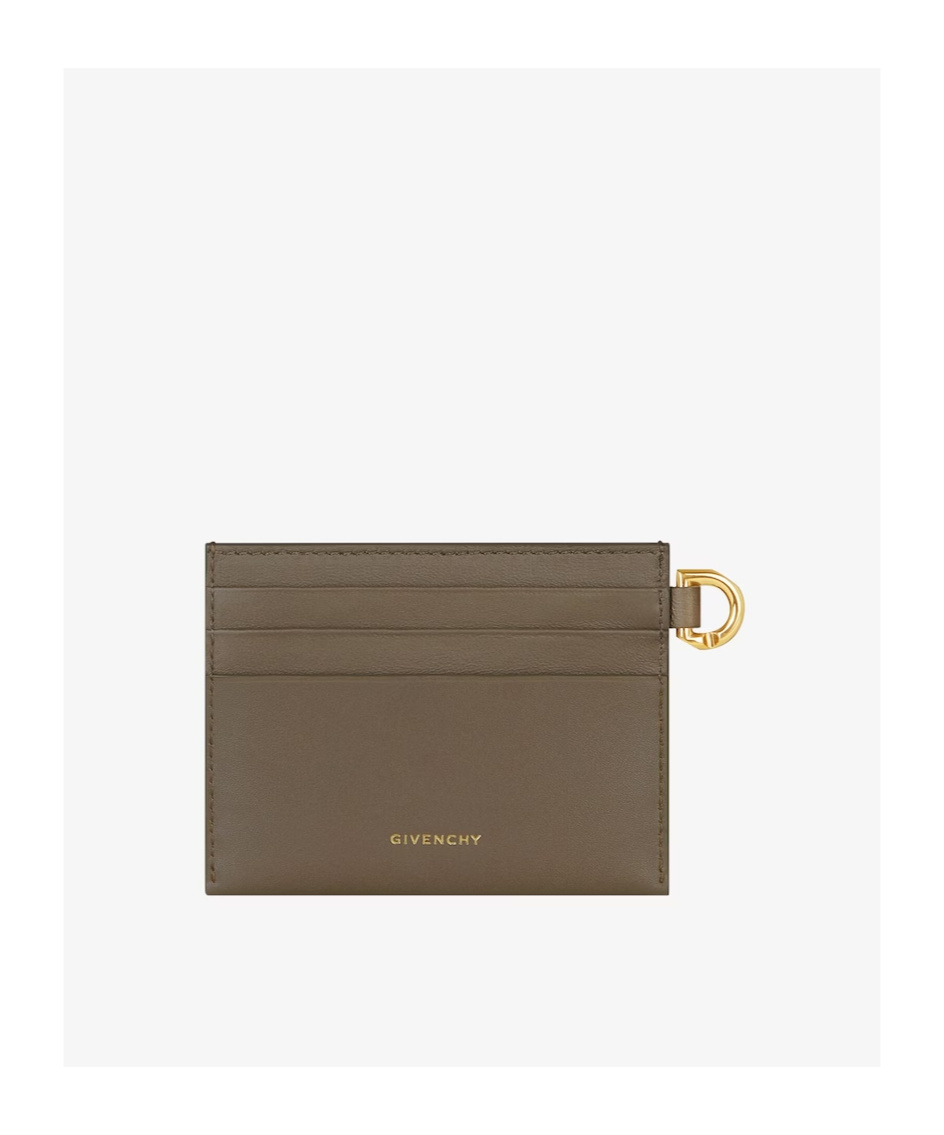 Givenchy 4g Leather Card Holder In Brown