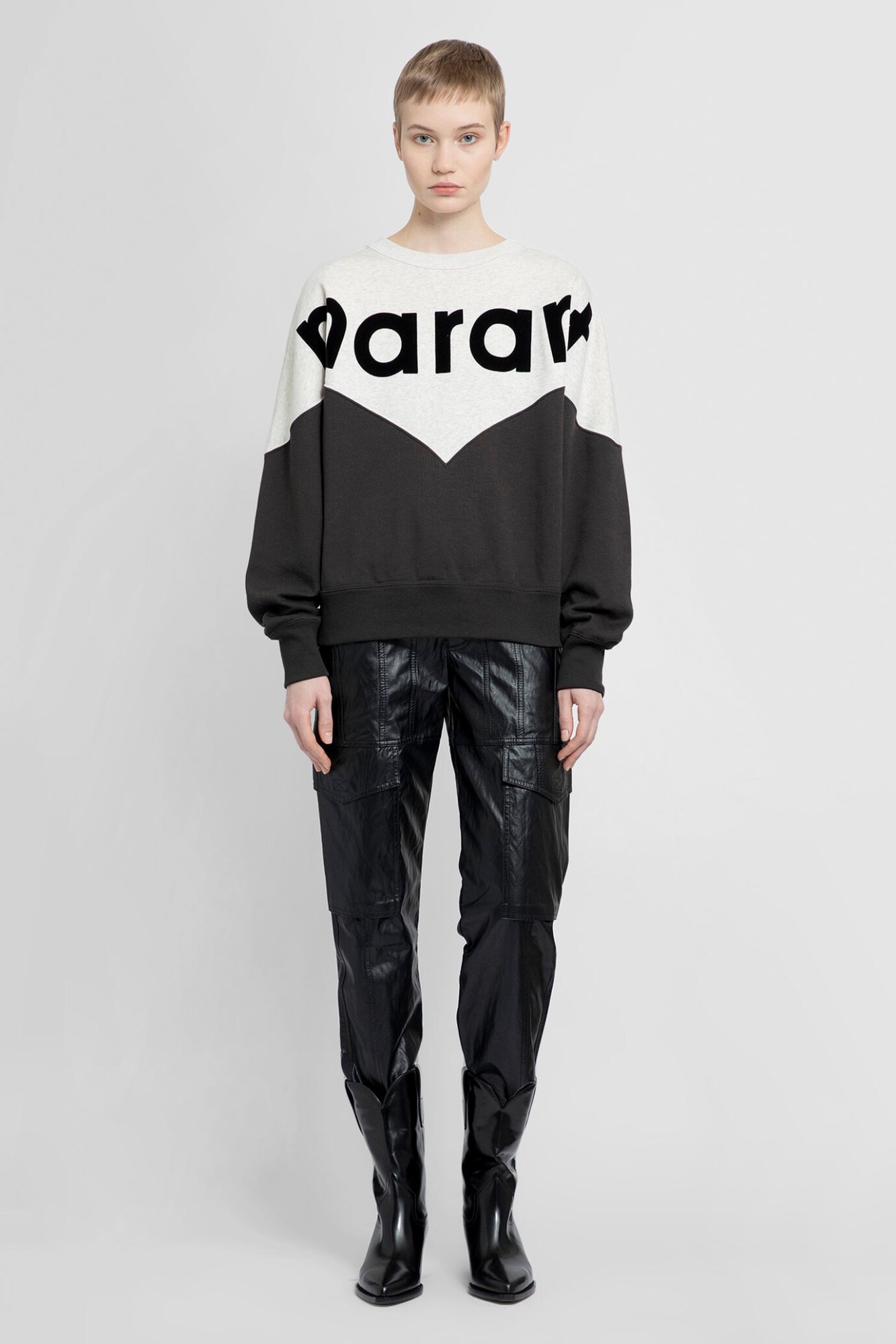 Isabel Marant Étoile Isabel Marant Etoile Women Two-tone Cotton Blend Houston Sweatshirt In Black