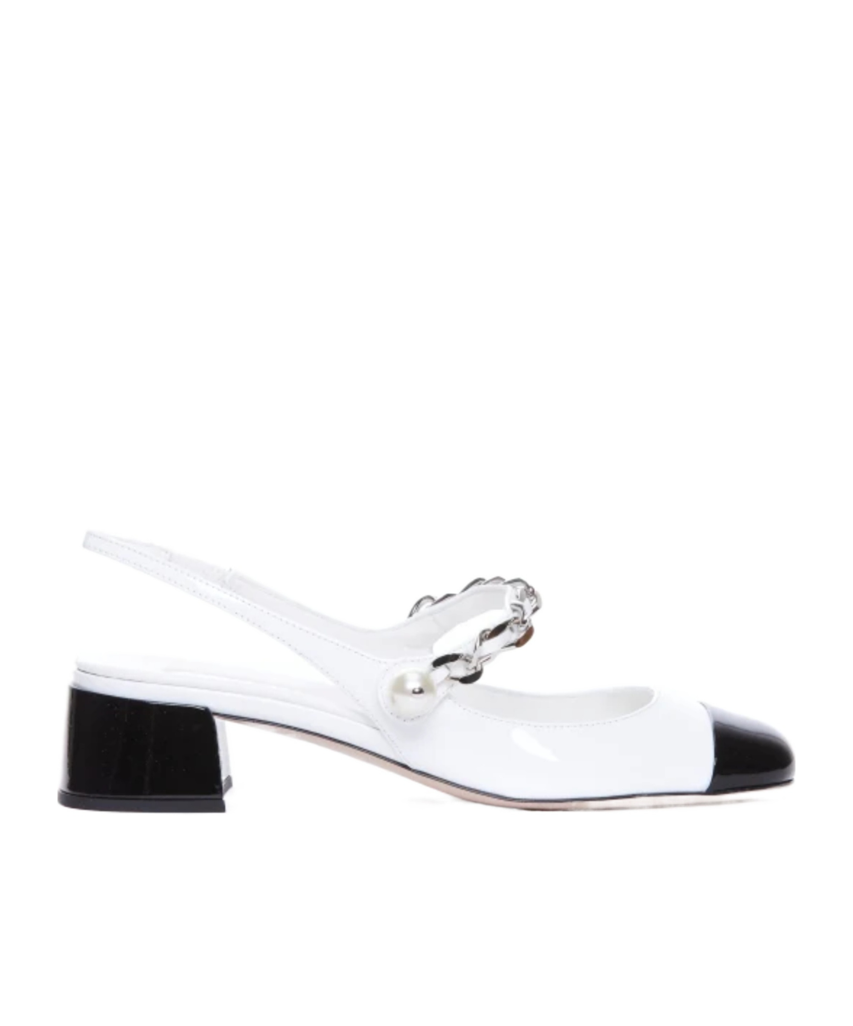 Miu Miu Two-color Slack-heeled Heels In White