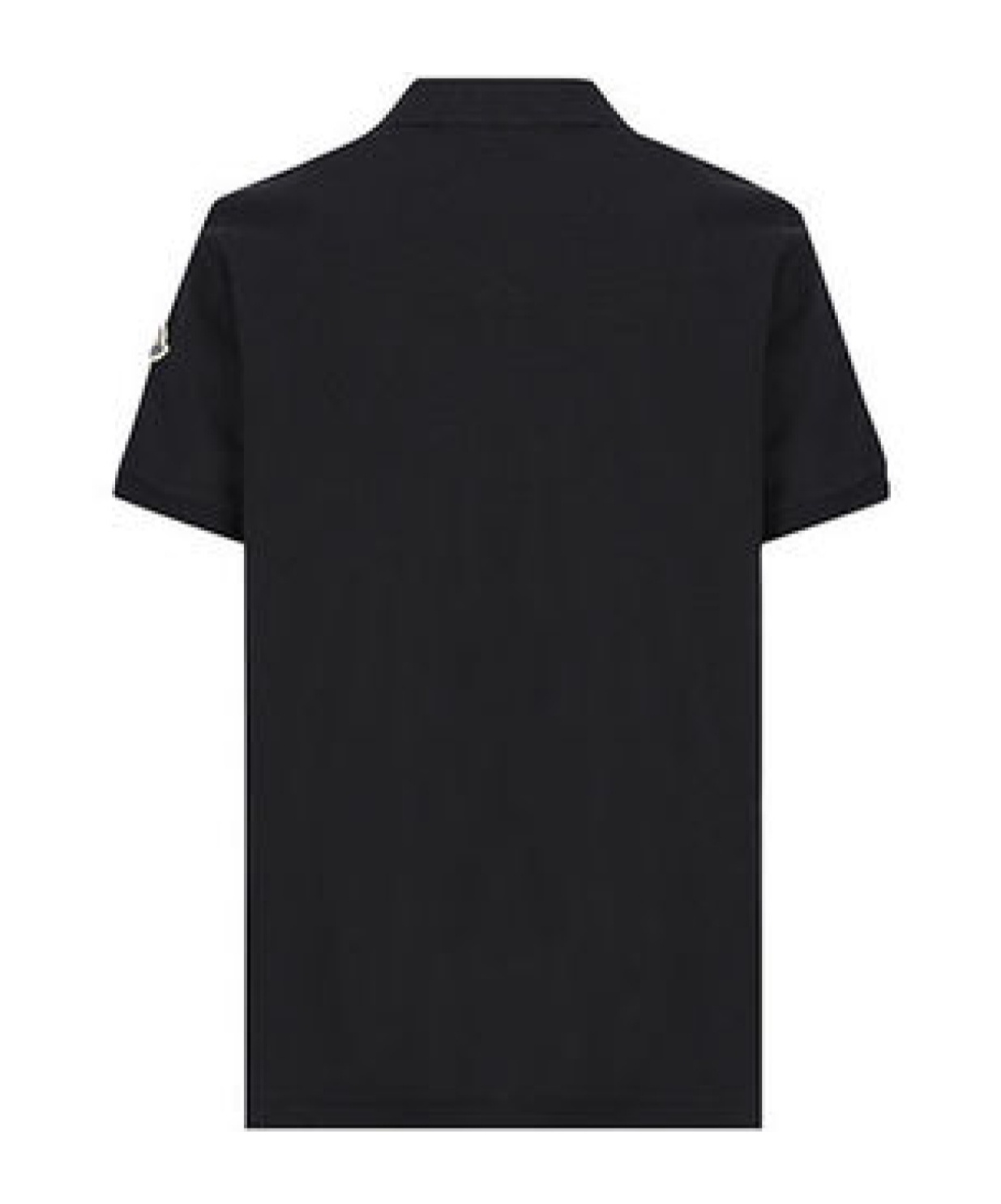 Moncler Logo-patch Cotton Polo Shirt In Black