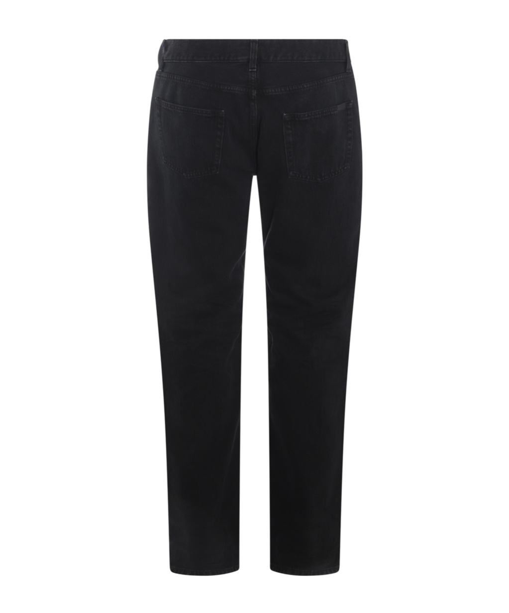 Saint Laurent Washed-out Slim Jeans In Black