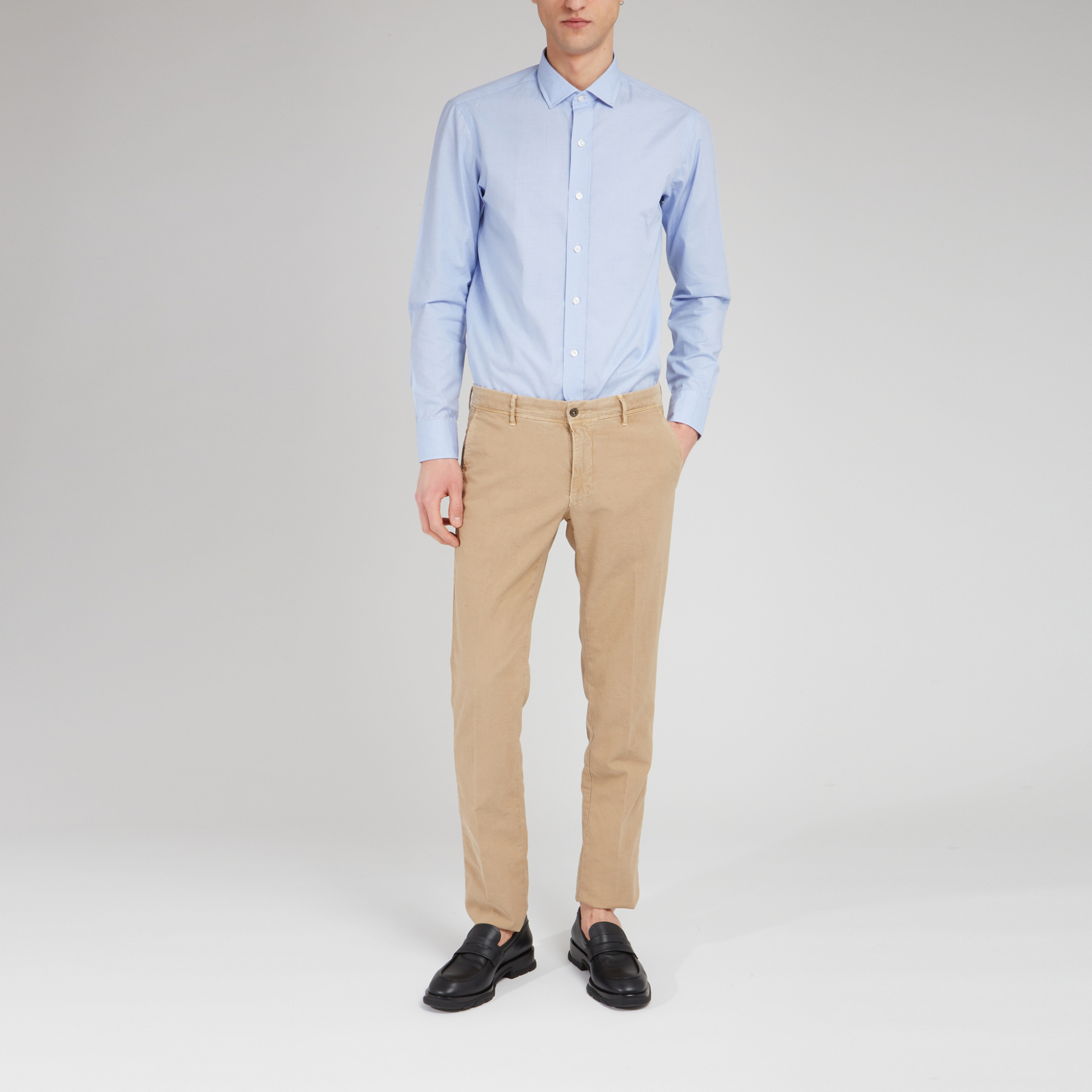Salvatore Piccolo Button-up Long-sleeved Shirt In Blue