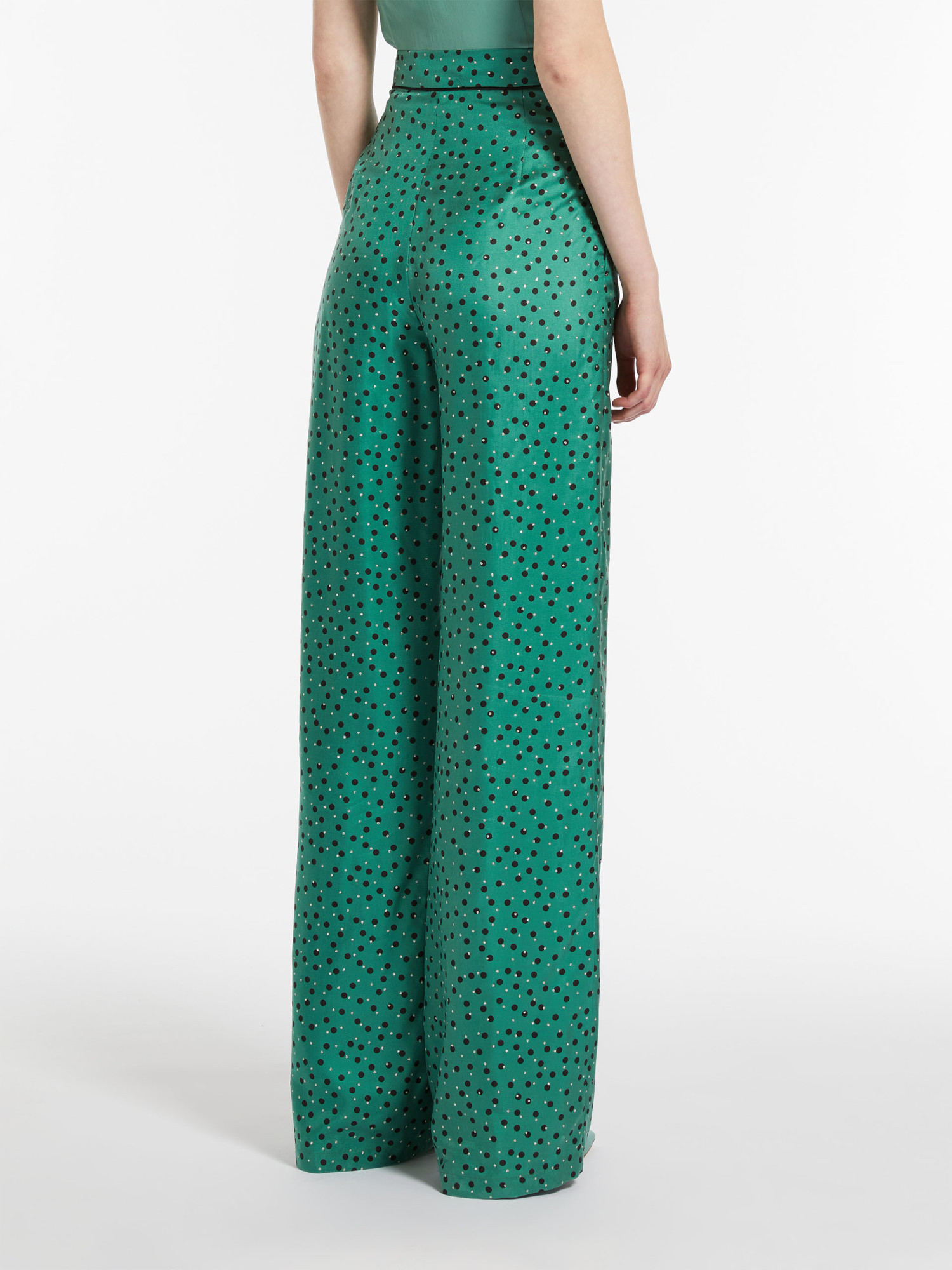 Max Mara Polka Dot Casual Pants In Green