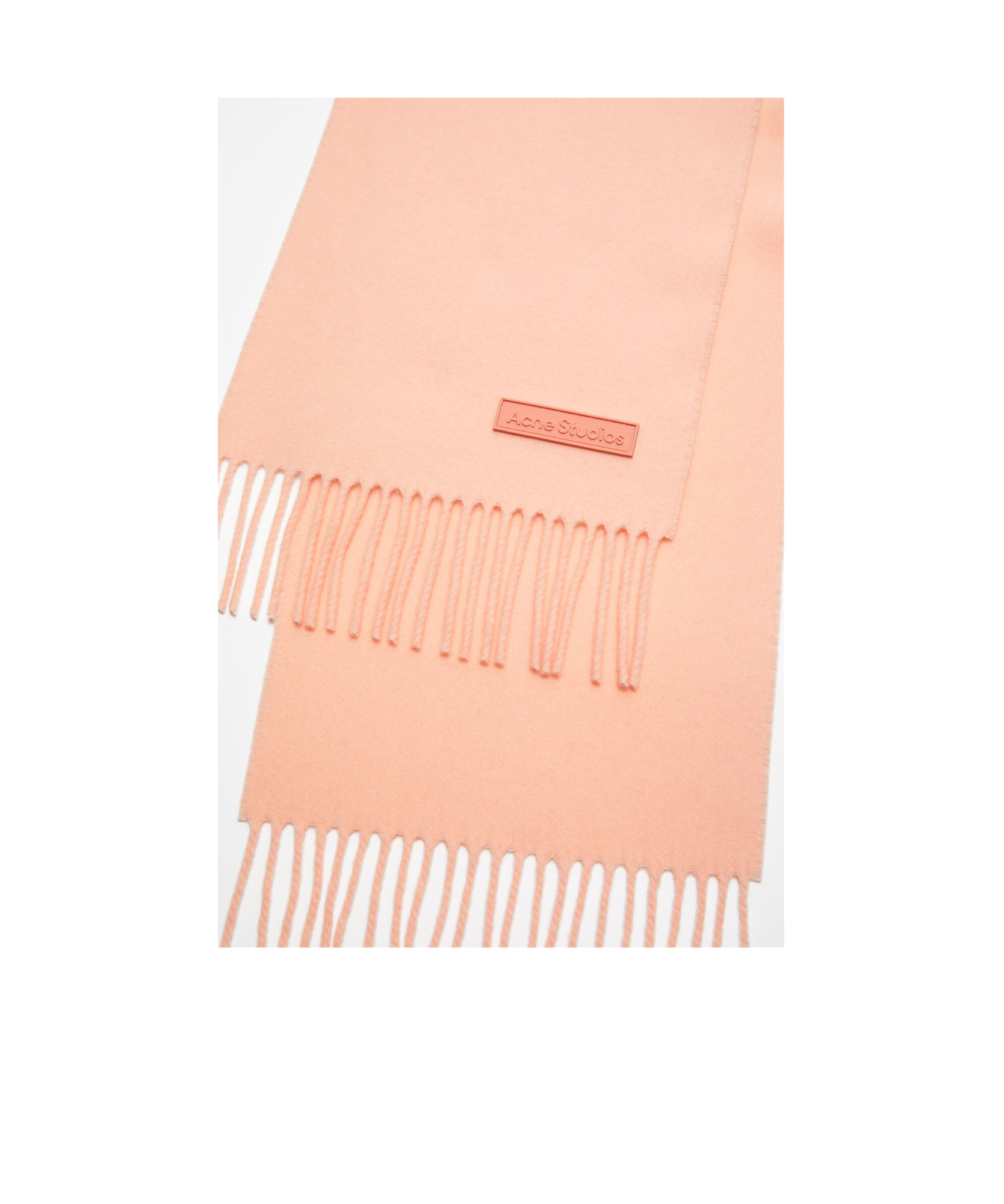 Acne Studios Fringed Wool Scarf In Pink