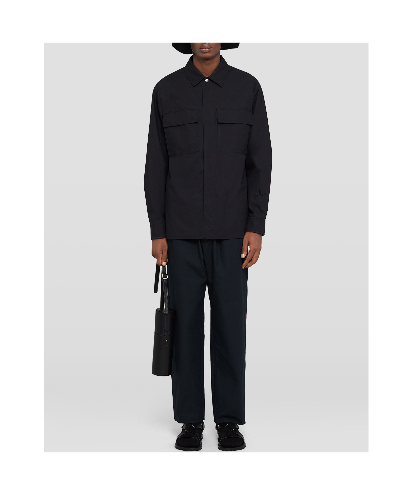 Jil Sander Long-sleeved Solid Shirt In Black