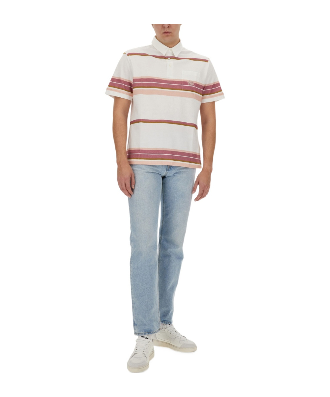 Etro Polo Shirt With Pegasus Embroidery In Multicolor