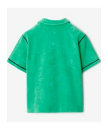 Burberry Ekd Towelling Polo Shirt In Green