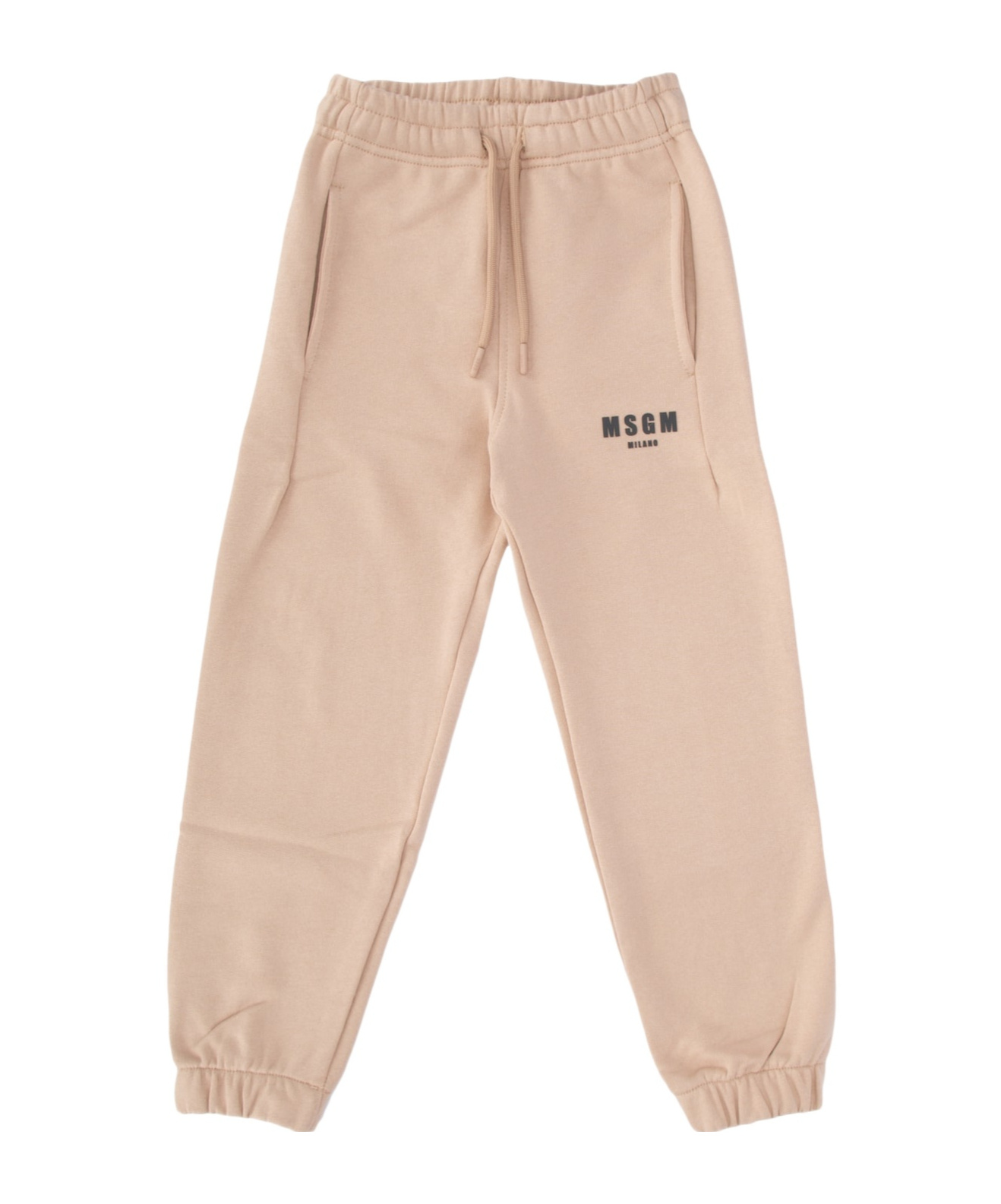 Msgm Pull Rope Loose Waist Trousers In Nude