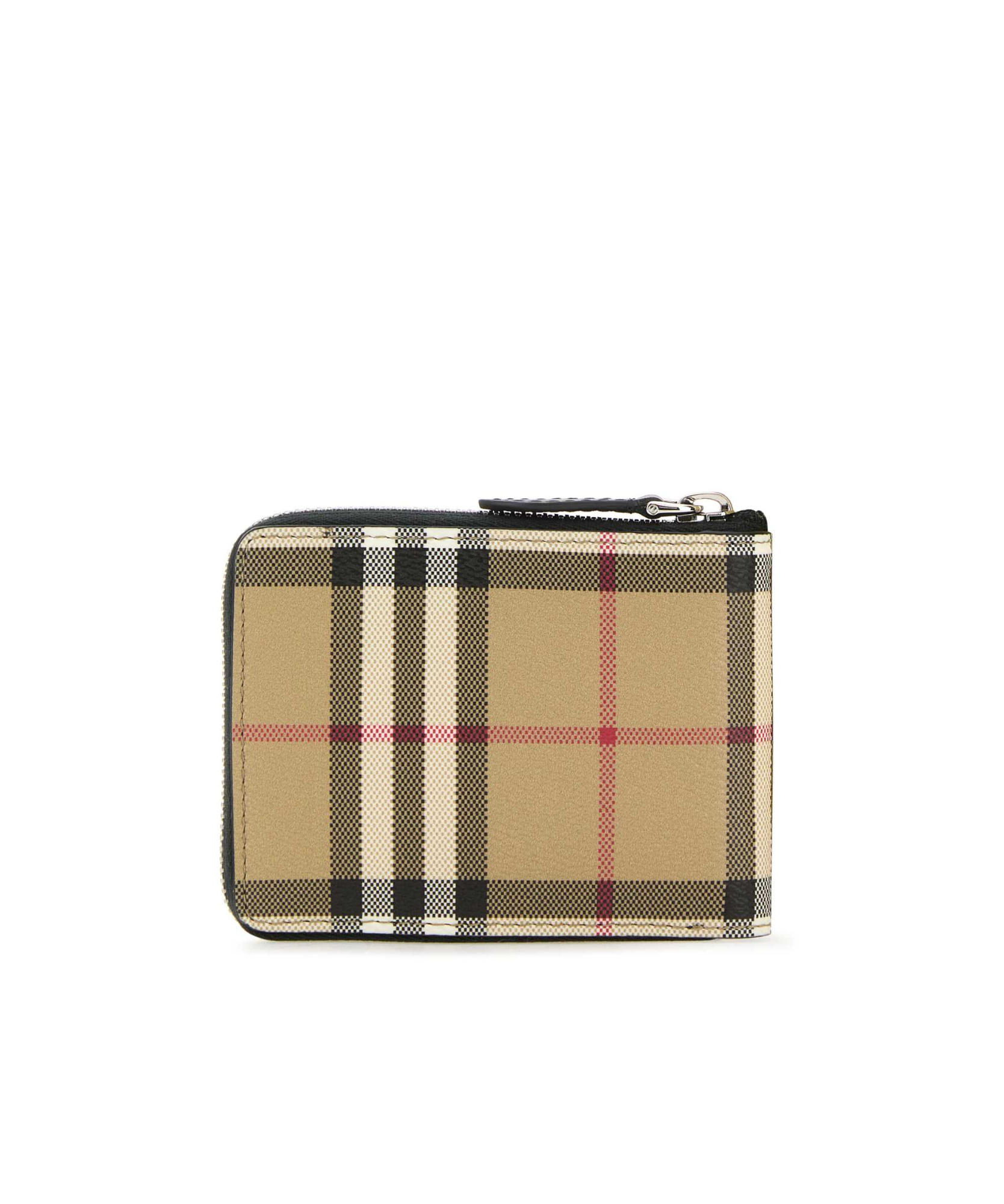 Burberry Beige Check Large Bifold Wallet In Nude