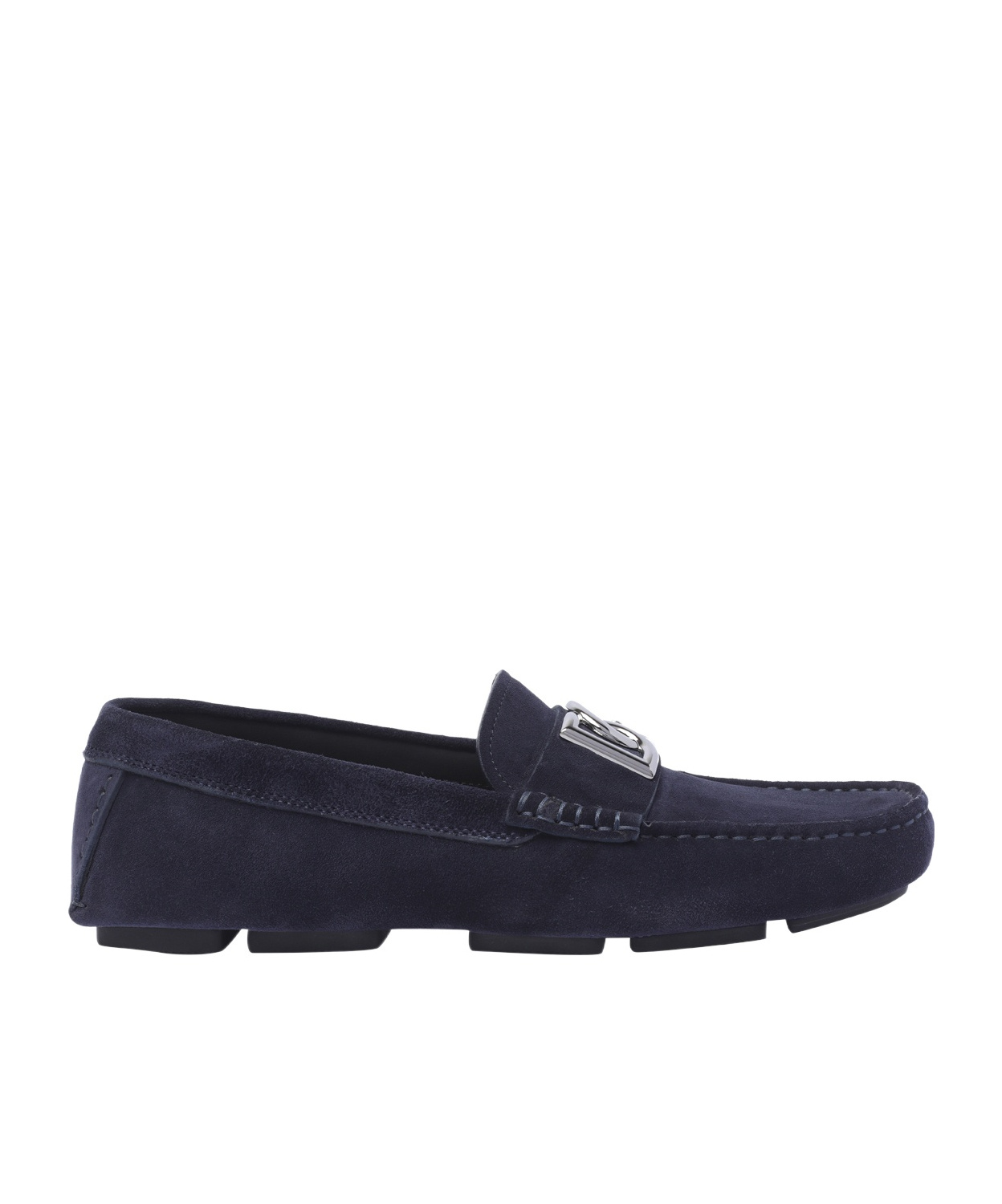 Dolce & Gabbana Midnight Blue Suede Slip-ons In Multi
