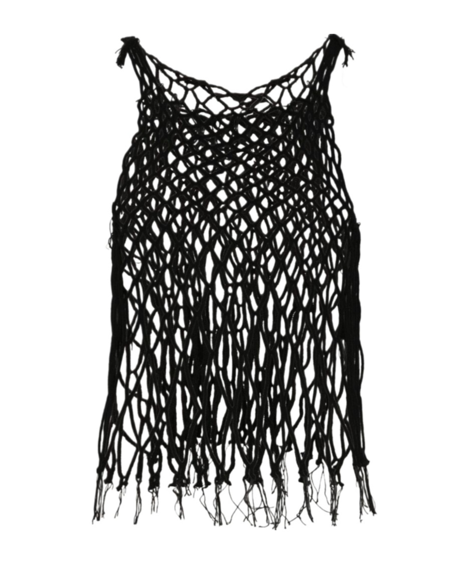 Shop Mm6 Maison Margiela Mesh Sleeveless Tank Top In Black