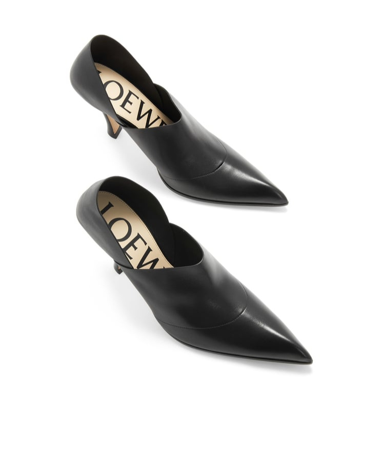 Loewe Leather Comic Folded Pumps 90 In Black