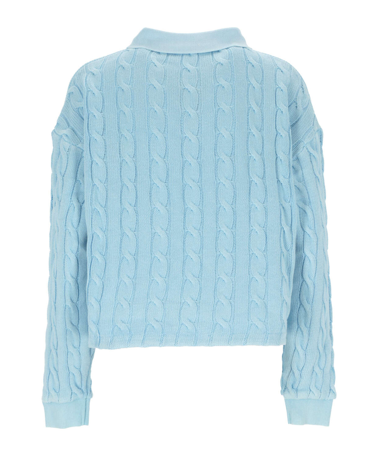 Polo Ralph Lauren Long-sleeved Knitted Polo Shirt In Blue