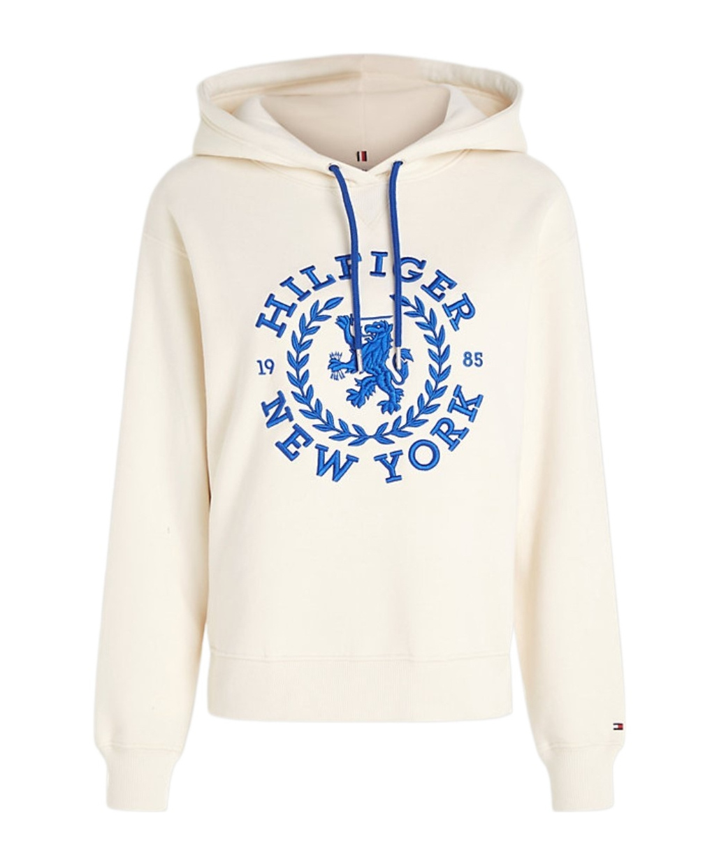 Shop Tommy Hilfiger Long-sleeved Hooded Sweater In White