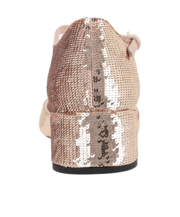 Prada Pink Sequined Pumps In Nude