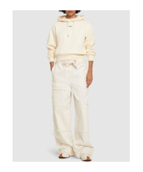 Jacquemus Cotton Hoodie With Drawstring Hood And Ribbed Details