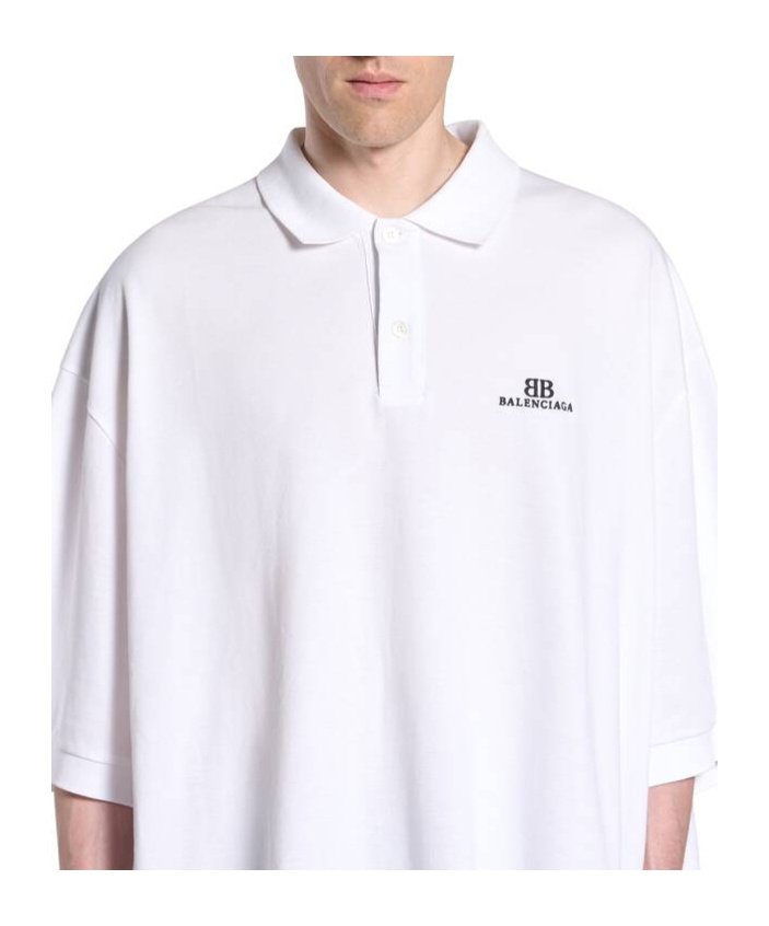 Balenciaga Bb Classic Short-sleeved Polo Shirt In White