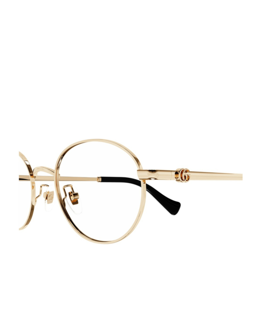 Gucci Double-g Round-frame Glasses In Nude