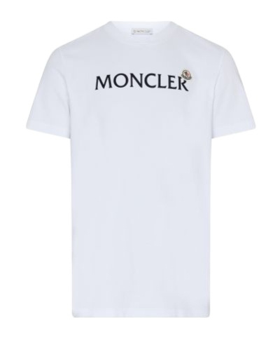 Moncler T-shirt With Flocked Logo In White