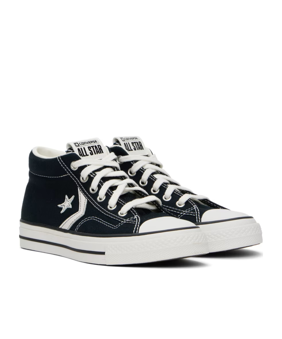 Converse Star Pattern Low Upper Board Shoes In Black