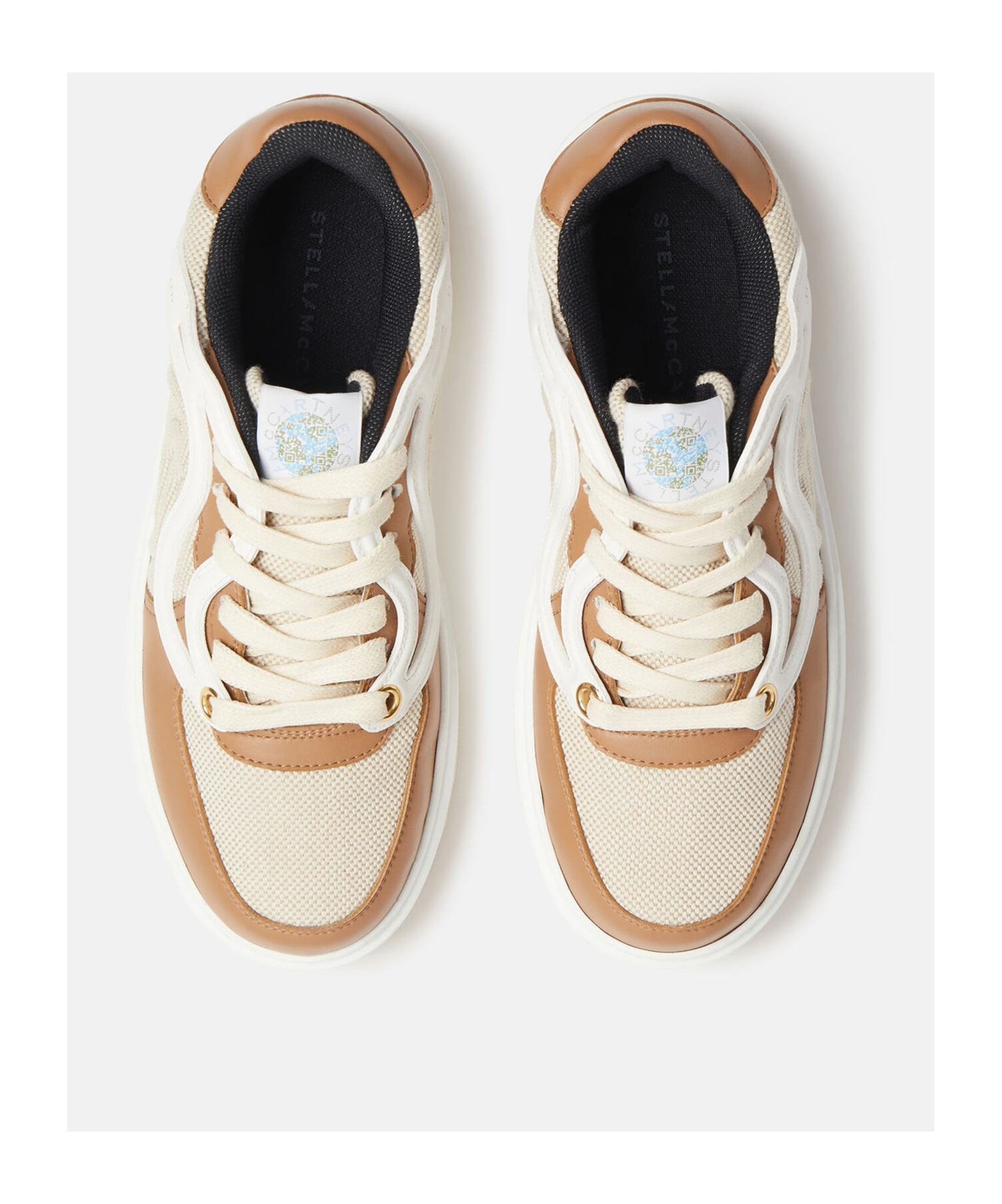 Stella Mccartney Stella Mc Cartney Two Tone Alter Mat And Canvas S Wave 1 Sneakers In White
