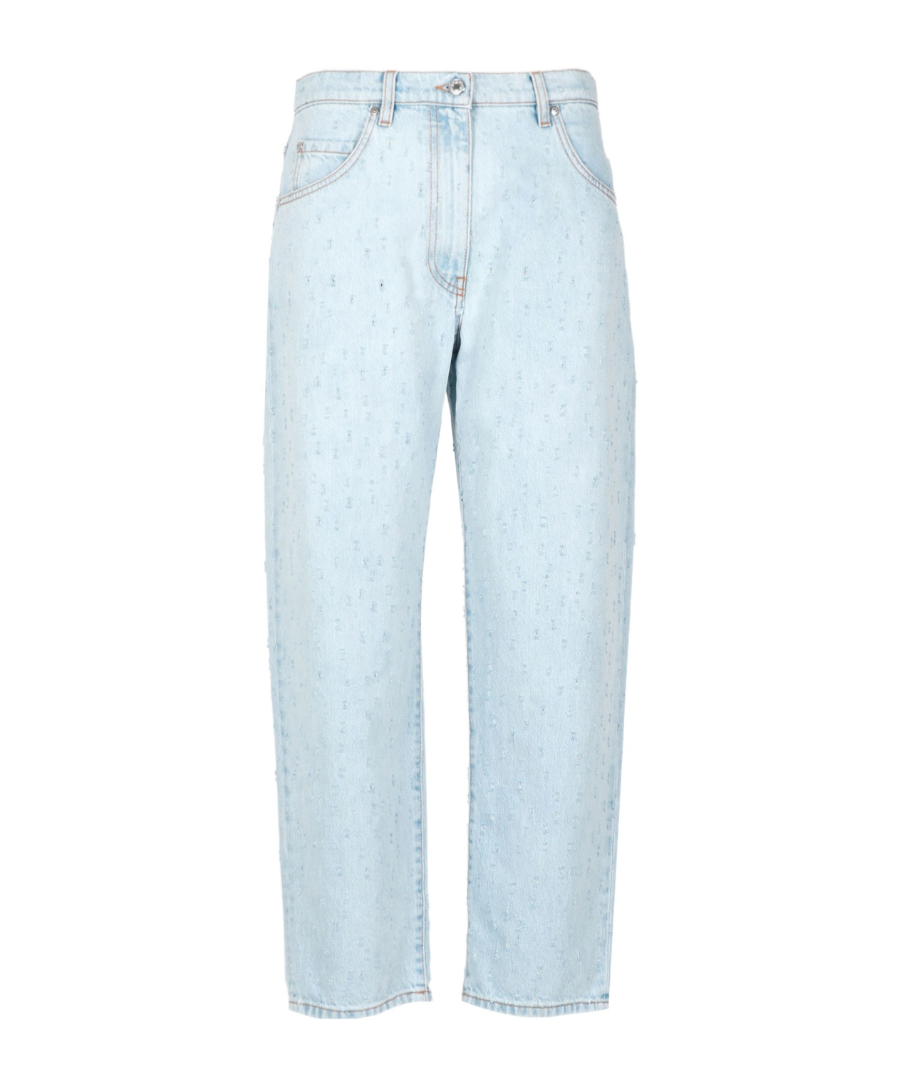 Msgm Distressed-effect Boyfriend Jeans In Blue