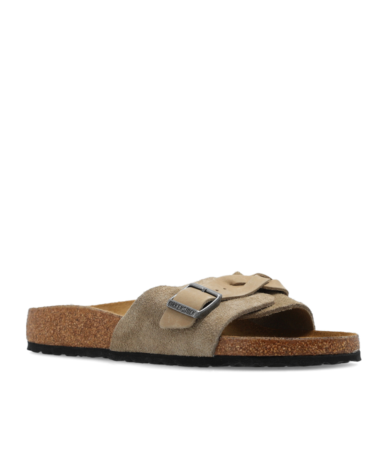 Birkenstock Buckled Suede Sandals In Brown