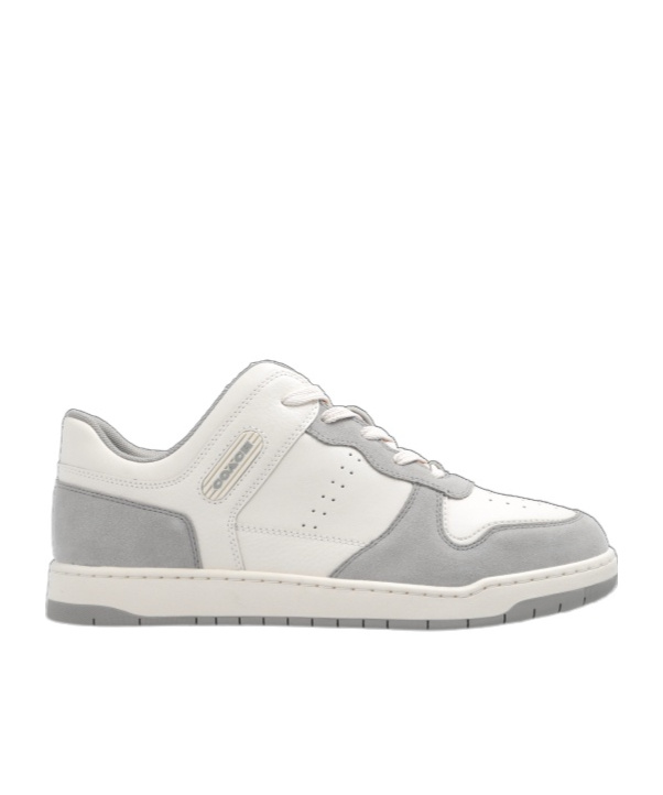 Coach Panelled Suede Leather Trainers In White
