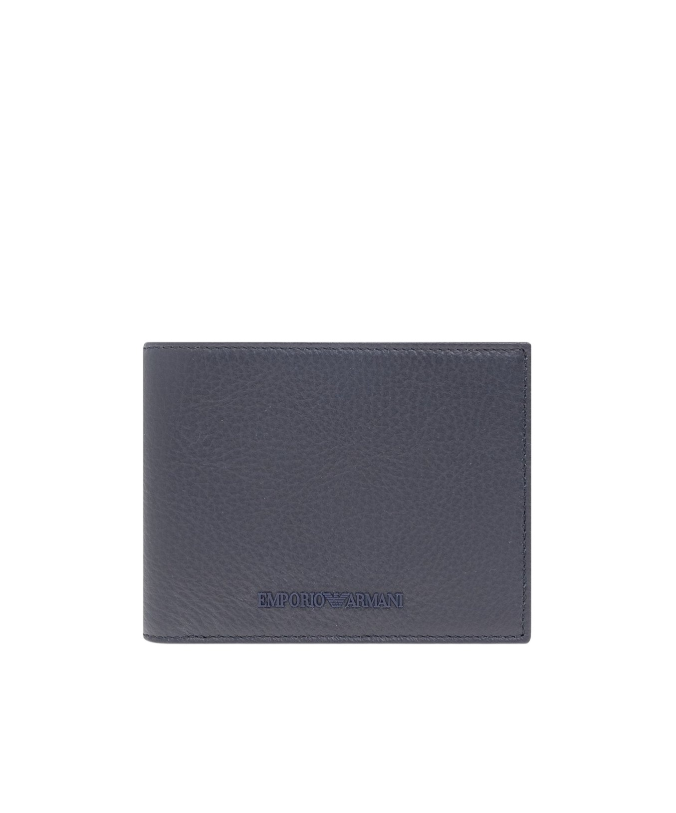Emporio Armani Logo-rubberised Leather Wallet And Card Holder (set Of Two) In Black