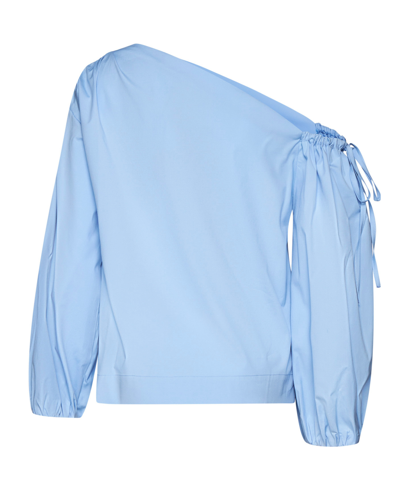 SEMICOUTURE ASYMMETRIC-NECK COTTON BLOUSE