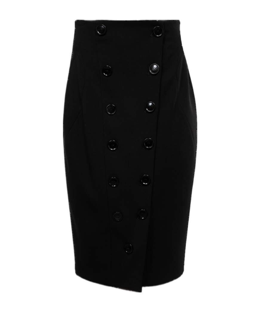Alaïa Button-trimmed Skirt In Black